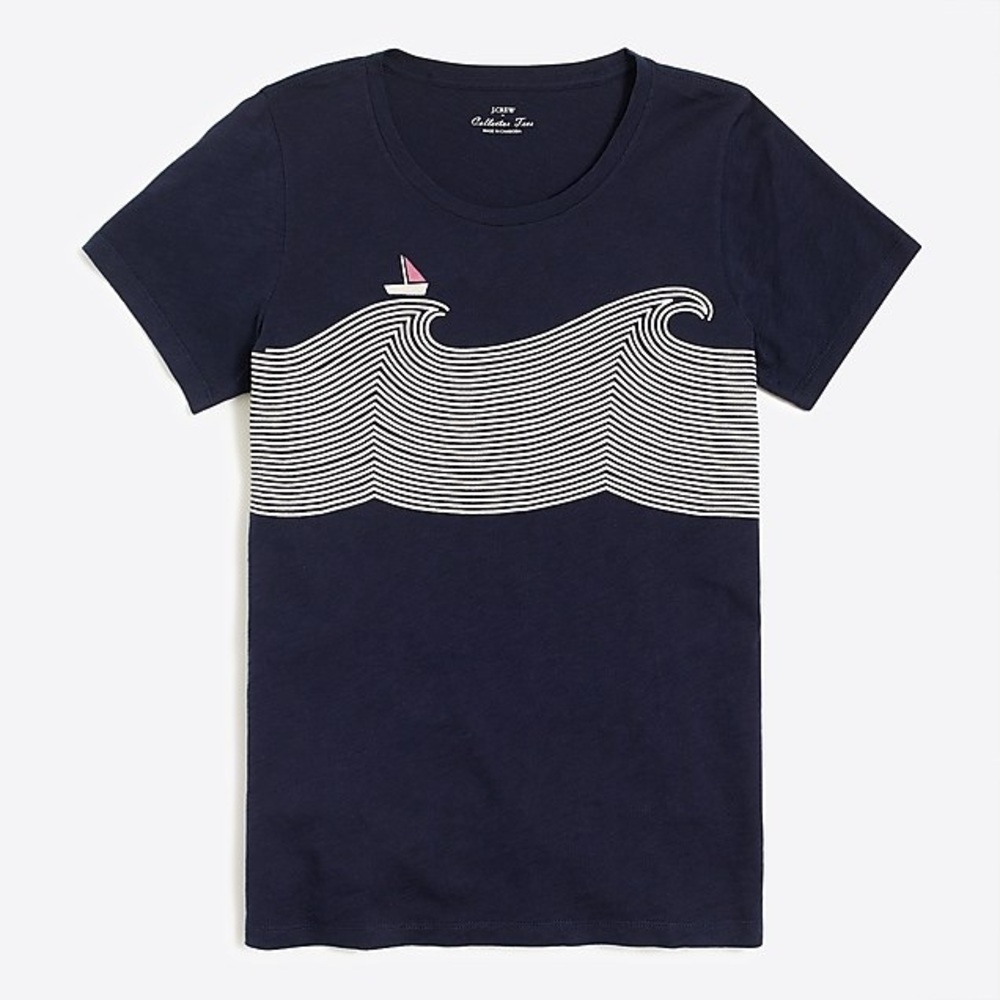 J. Crew T-Short Indigo Wave Size XL New